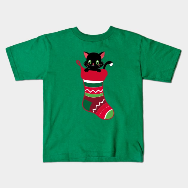 Cute Kitten Christmas Stocking Stuffers Cat Gift Shirt for Cat Lovers Kids T-Shirt by teemaniac